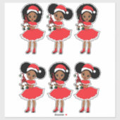 Melanine Kerstmis Zwart Meisje Xmas Magic Meisjes  Sticker (Vel)