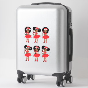 Melanine Kerstmis Zwart Meisje Xmas Magic Meisjes Sticker
