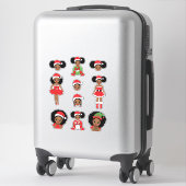 Melanine Kerstmis Zwart Meisje Xmas Magic Meisjes  Sticker (Koffer)