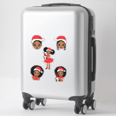 Melanine Kerstmis Zwart Meisje Xmas Magic Meisjes  Sticker (Koffer)