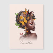 Melanine Magic: Afro Haar en Kleurrijke Vlinder (Voorkant)