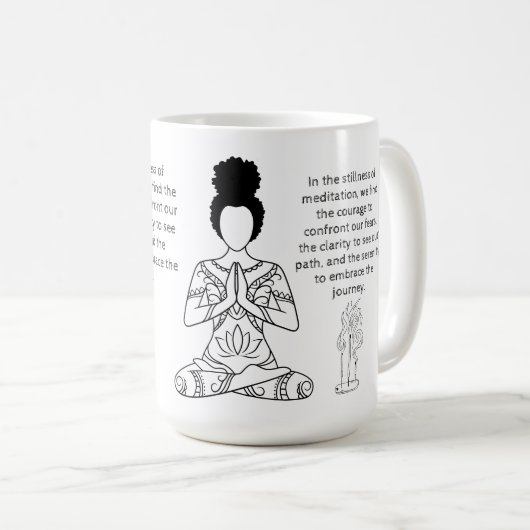 Melanine Meditation Motivatie Quote Coffee Mok (Voorkant rechts)