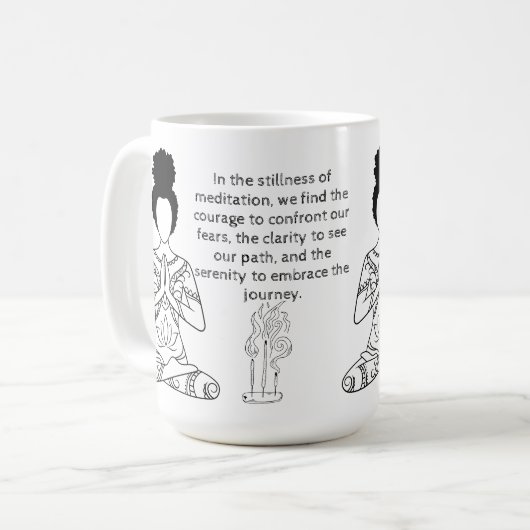 Melanine Meditation Motivatie Quote Coffee Mok (Voorkant links)