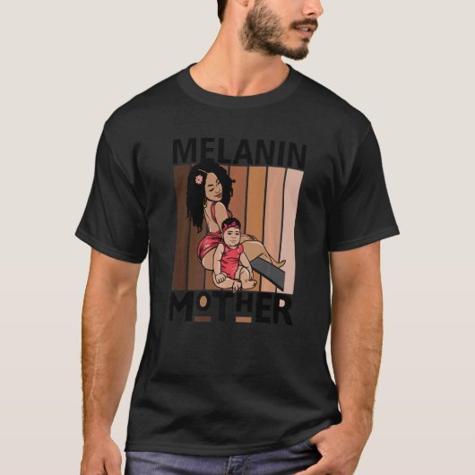 Melanine Moeder Bruin Huid Meisjes Moeder Zwart Me T-shirt (Voorkant)