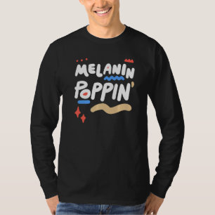 Melanine Poppin Afrikaans Patroon Zwart Meisje Ges T-shirt