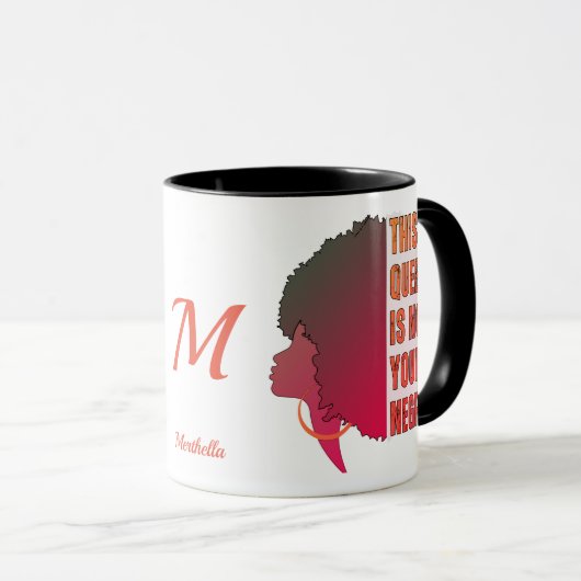 Melanine Queen NIET UW NEGRO Monogram Mok (Voorkant rechts)