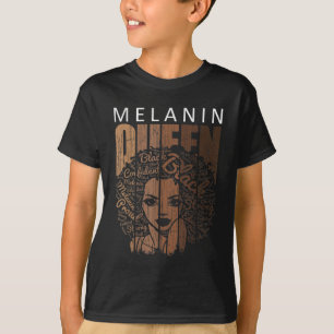 Melanine QueenStrong Zwart Afrikaans Amerikaans Na T-shirt
