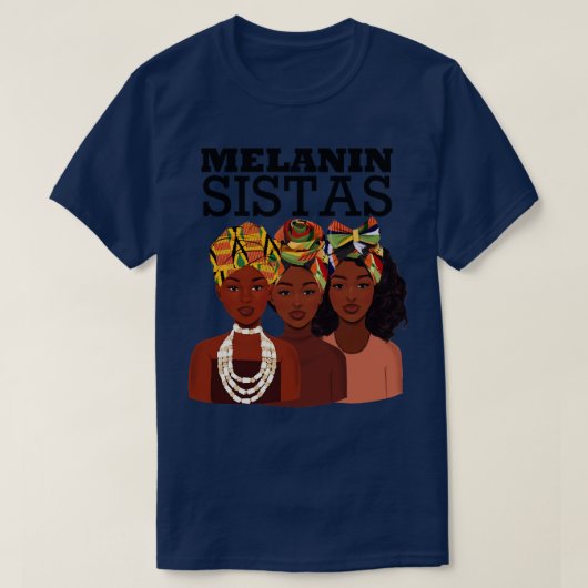 Melanine Sistas Zwart Meisje Magic 1 T-shirt (Design voorkant)