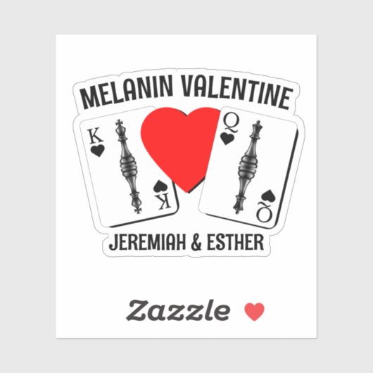 Melanine Valentijn BLACK QUEEN KING Sticker (Vel)