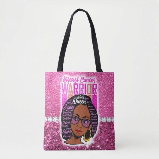 Melanine vrouw borstkanker krijger overlevende zwa tote bag (Voorkant)