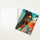 Melanine Vrouw - Gevlochten Half Up-Down - Tropisc Planner (Display)