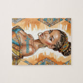 Melanine Vrouw met Gevlochten Bun - Afrikaanse Pri Legpuzzel (Horizontaal)