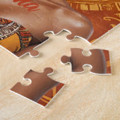 Melanine Vrouw met Headwrap - Afrikaanse Print Legpuzzel (Zijkant)