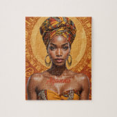 Melanine Vrouw met Headwrap - Afrikaanse Print Legpuzzel (Verticaal)