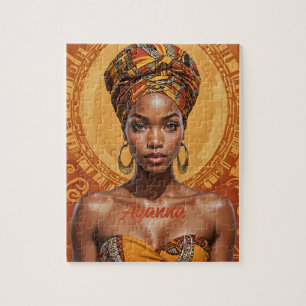 Melanine Vrouw met Headwrap - Afrikaanse Print Legpuzzel