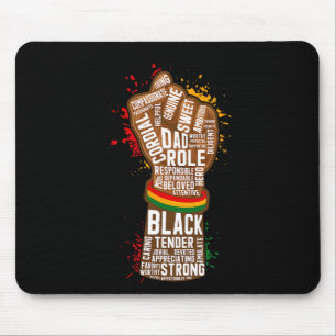 Melanine Vuist Hand Papa Afro-Amerikaans Zwart His Muismat
