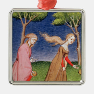 Melanion races tegen Atalanta Metalen Ornament