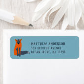 Melanistic Fox Dierenvrienden Return Address Etiket (Insitu)