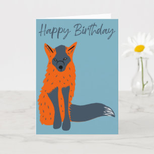 Melanistische Fox Dierenvrienden Birthday-kaart Kaart