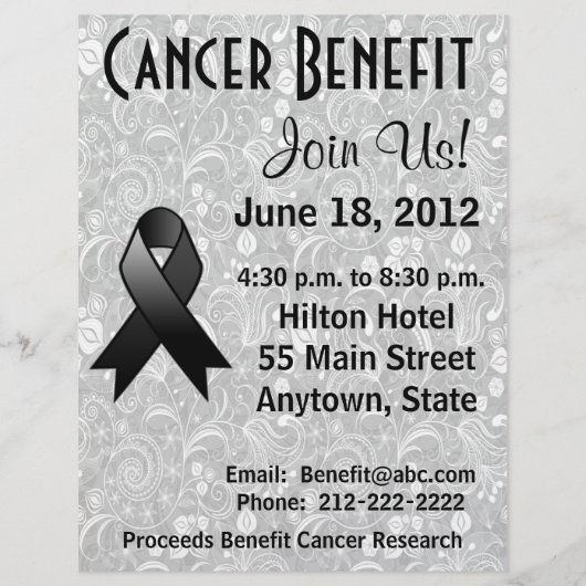 Melanoma Awareness Benefit Grey Floral Flyer (Voorkant)