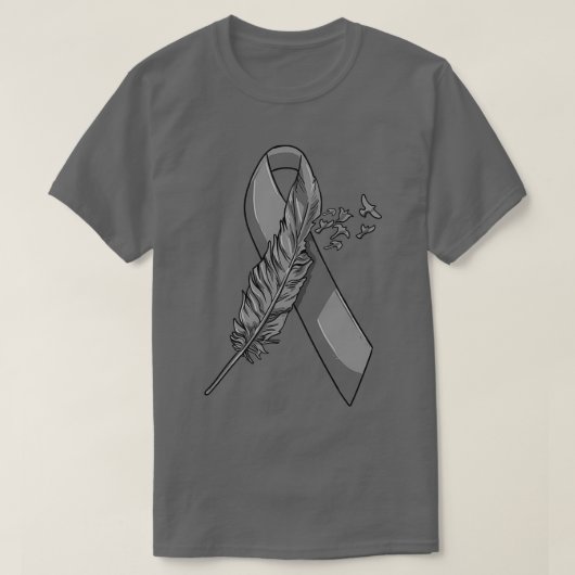 Melanoma Awareness Black Ribbon Birds Fight Hope L T-shirt (Design voorkant)