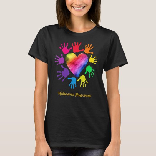 Melanoma Awareness Hands Melanoma T-shirt (Voorkant)