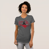 Melanoma Awareness Heart Words T-shirt (Voorkant volledig)