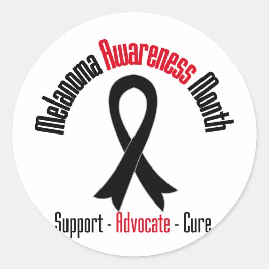 Melanoma Awareness Maand - May Ribbon Ronde Sticker (Voorkant)