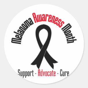 Melanoma Awareness Maand - May Ribbon Ronde Sticker