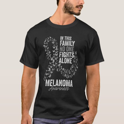 Melanoma Awareness Month Butterflies Black T-shirt (Voorkant)