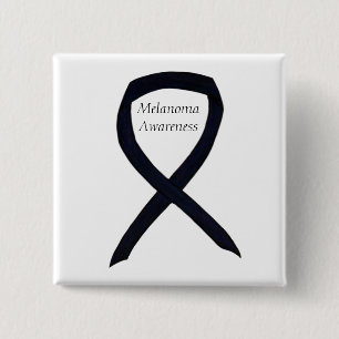 Melanoma Awareness Ribbon Angel Custom Pin Vierkante Button 5,1 Cm