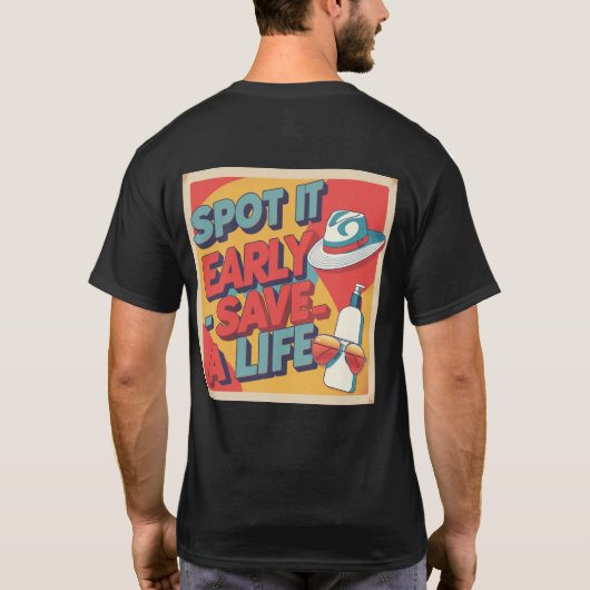 Melanoma Awareness T-Shirt – Spot It Early (Achterkant)