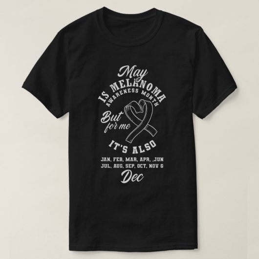 Melanoma Bewustheid Maand Huidkanker Warrior T-shirt (Design voorkant)