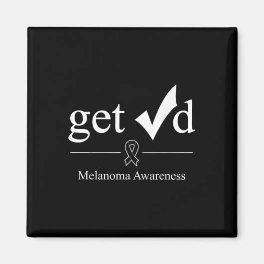 Melanoma Black Awareness Ribbon Magneet (Voorkant)