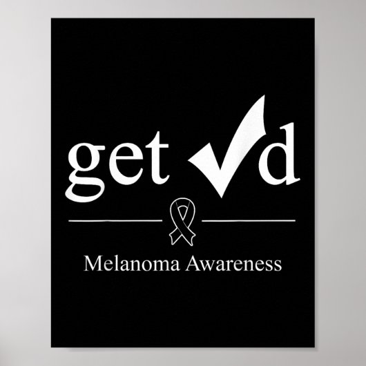 Melanoma Black Awareness Ribbon Poster (Voorkant)