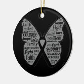 Melanoma Butterfly Collage of Words Keramisch Ornament (Links)
