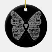 Melanoma Butterfly Collage of Words Keramisch Ornament (Achterkant)