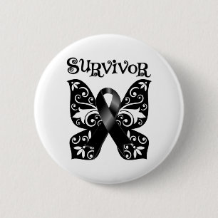 Melanoma Butterfly Survivor Ronde Button 5,7 Cm