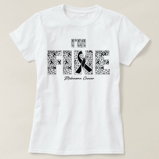 Melanoma Cancer Awareness Fine Ribbons - in deze F T-shirt (Design voorkant)