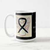 Melanoma Cancer Awareness Ribbon Angel Custom Mok (Links)