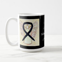 Melanoma Cancer Awareness Ribbon Angel Custom Mok