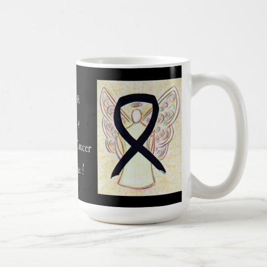 Melanoma Cancer Awareness Ribbon Angel Custom Mok (Rechts)
