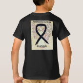 Melanoma Cancer Awareness Ribbon Angel Custom T-sh T-shirt (Achterkant)