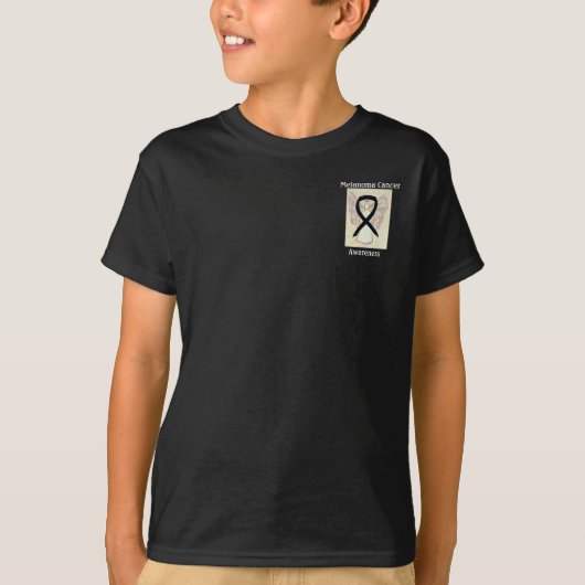 Melanoma Cancer Awareness Ribbon Angel Custom T-sh T-shirt (Voorkant)