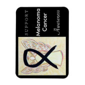 Melanoma Cancer Awareness Ribbon Angel Magnet Magneet (Verticaal)