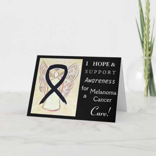 Melanoma Cancer Awareness Ribbon Wenskaart Feestdagen Kaart (Voorkant)