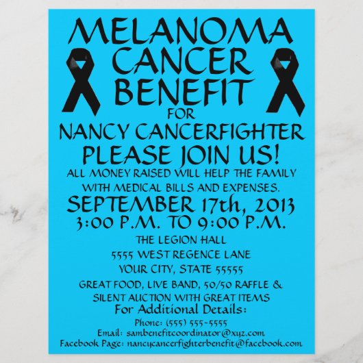 Melanoma Cancer Benefit Flyer (Voorkant)
