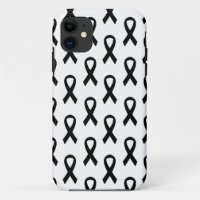 Melanoma Cancer Black Ribbon Phone Case