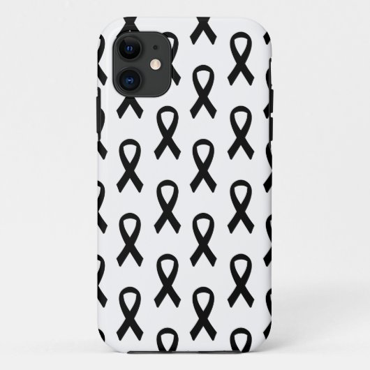 Melanoma Cancer Black Ribbon Phone Case (Achterkant)