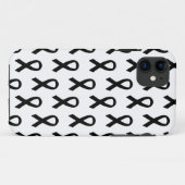 Melanoma Cancer Black Ribbon Phone Case (Achterkant (horizontaal))